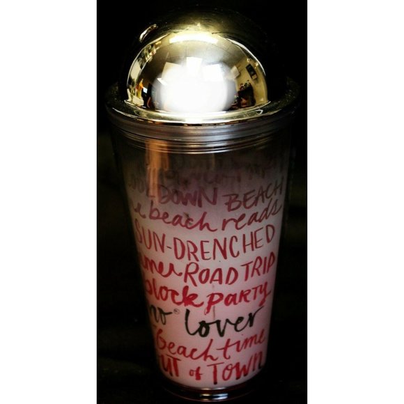 2013 Starbuck Grande Tumbler Pink Ombre Frappuccino Lover Metallic Dome Lid 16oz - Picture 2 of 12